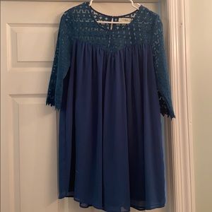 Umgee babydoll dress with 3/4 sleeve Size Medium